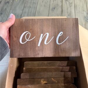 Wedding table numbers 1-14